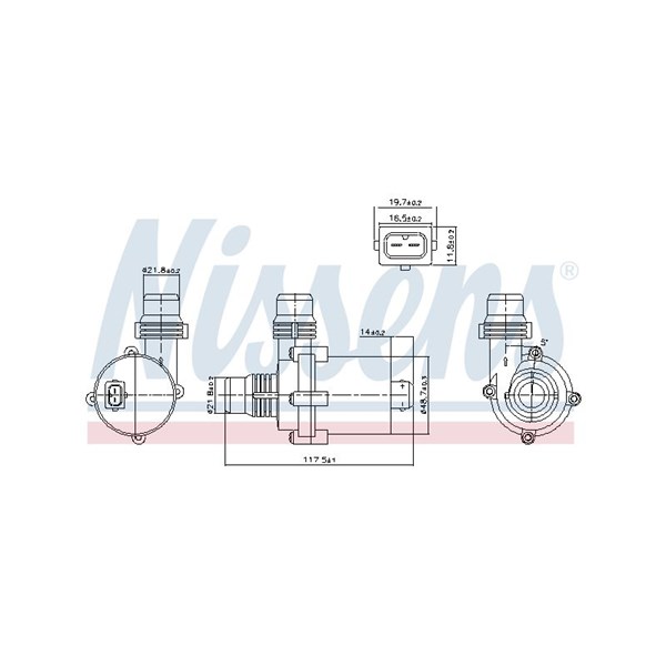 Vattenpump 12V Nissens 831119 NISSENS