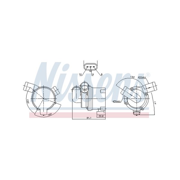 Extra vattenpump 12V Nissens 831120 NISSENS