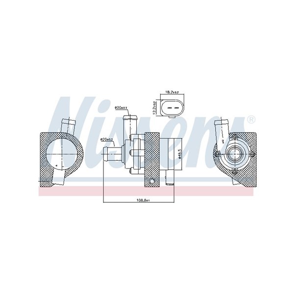 Vattenpump 12V Nissens 832109 NISSENS