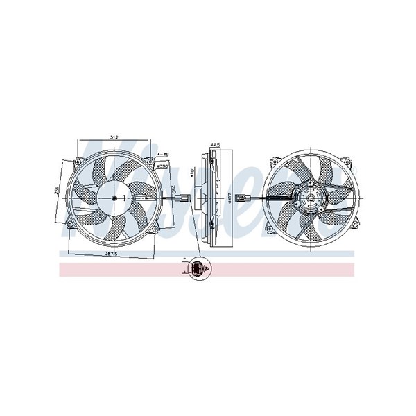 Fläkt, kylare 12V Nissens 850035 NISSENS
