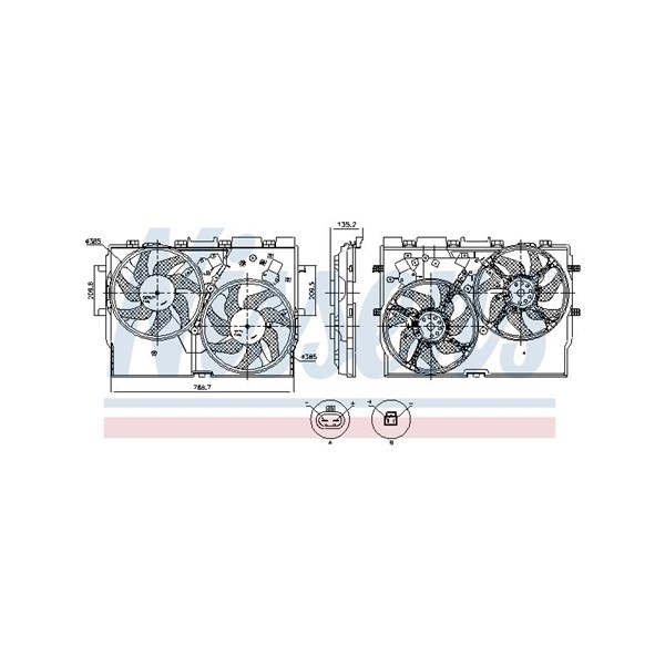 Fläkt, kylare 12V, Fram Nissens 850115 NISSENS