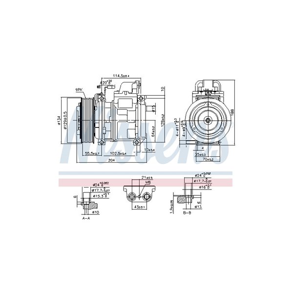 Kompressor, klimatanläggning 24V Nissens 890023 NISSENS
