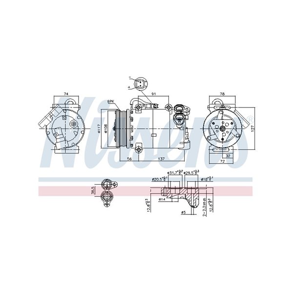 Kompressor, klimatanläggning 12V Nissens 890040 NISSENS Kompressor, klimatanläggning 12V Nissens 890040 NISSENS
