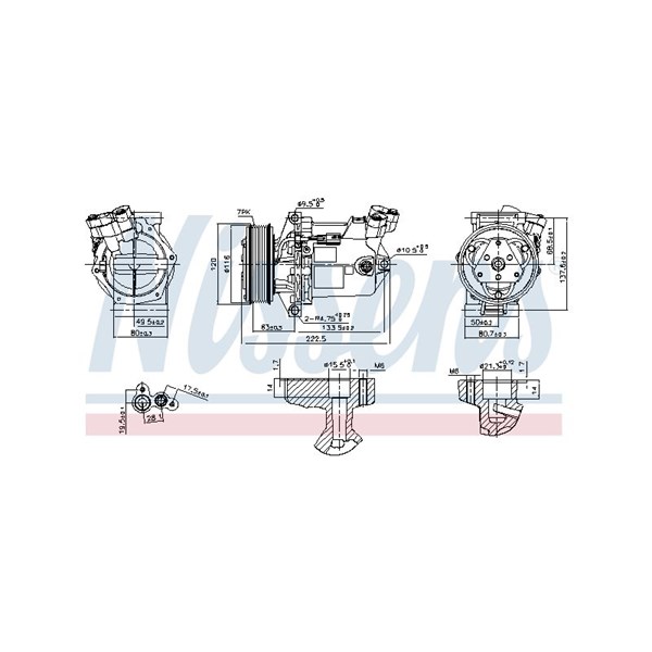 Kompressor, klimatanläggning 12V Nissens 890042 NISSENS