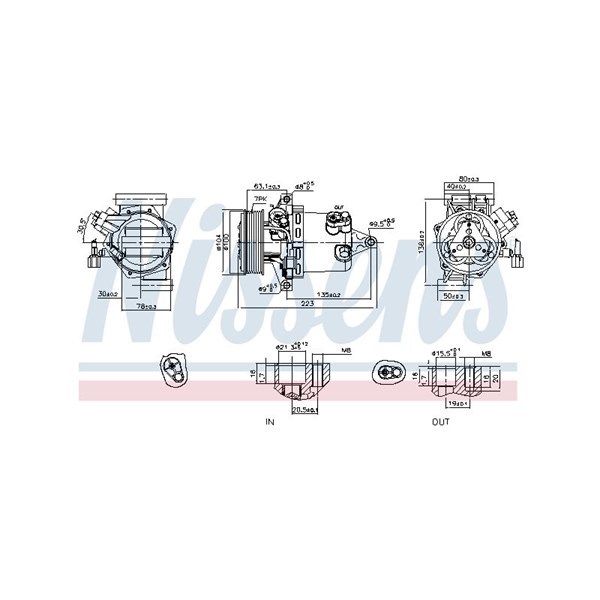 Kompressor, klimatanläggning 12V Nissens 890053 NISSENS