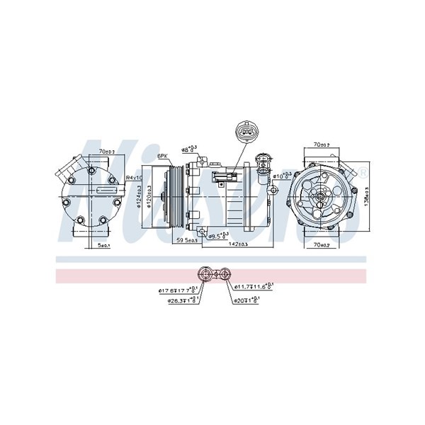 Kompressor, klimatanläggning 12V Nissens 890063 NISSENS