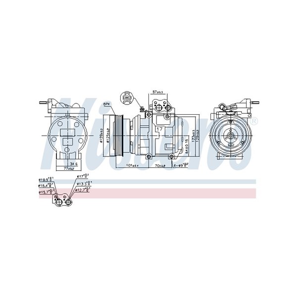 Kompressor, klimatanläggning 12V Nissens 890067 NISSENS
