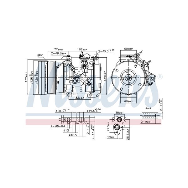 Kompressor, klimatanläggning 12V Nissens 890153 NISSENS