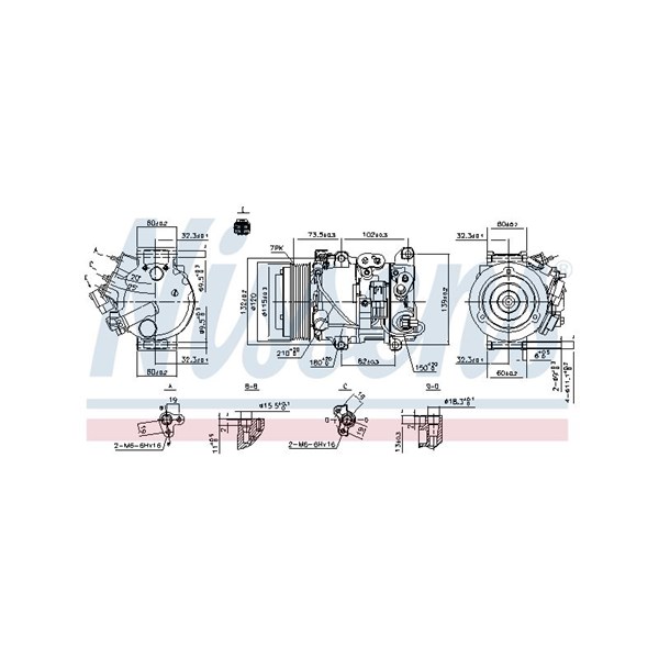 Kompressor, klimatanläggning 12V Nissens 890158 NISSENS