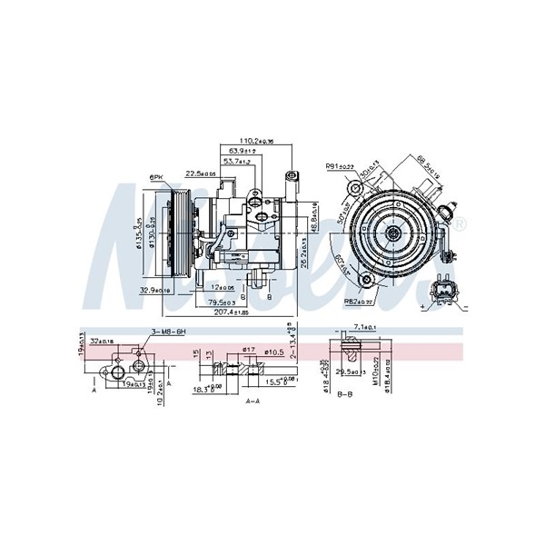 Kompressor, klimatanläggning 12V Nissens 890159 NISSENS