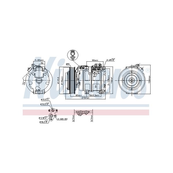 Kompressor, klimatanläggning 12V Nissens 890166 NISSENS