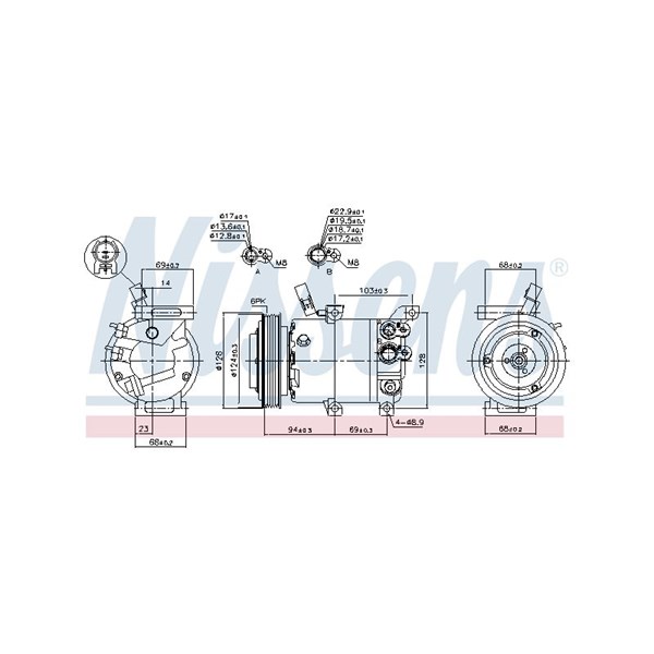 Kompressor, klimatanläggning 12V Nissens 890176 NISSENS