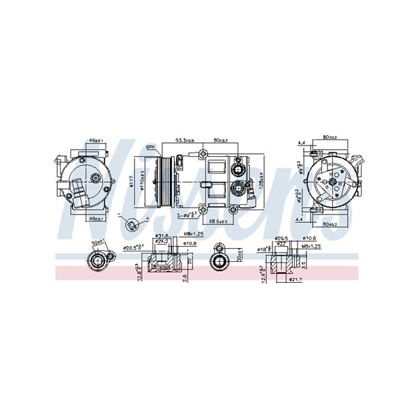 Kompressor, klimatanläggning 12V Nissens 890179 NISSENS