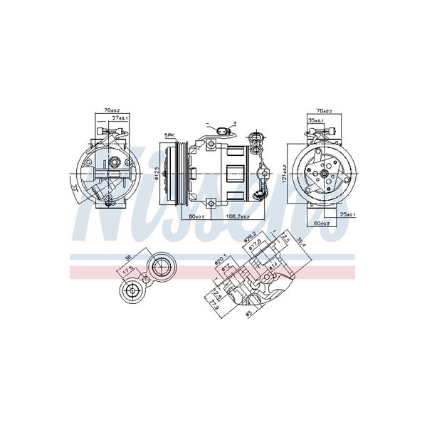Kompressor, klimatanläggning 12V Nissens 890185 NISSENS