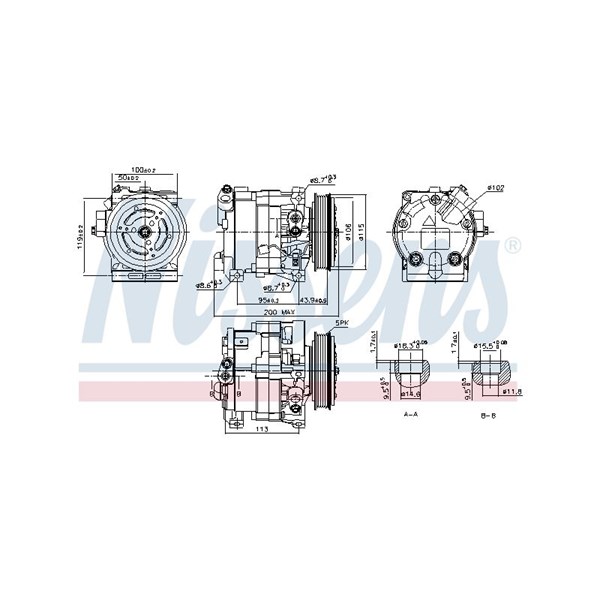 Kompressor, klimatanläggning 12V Nissens 890187 NISSENS