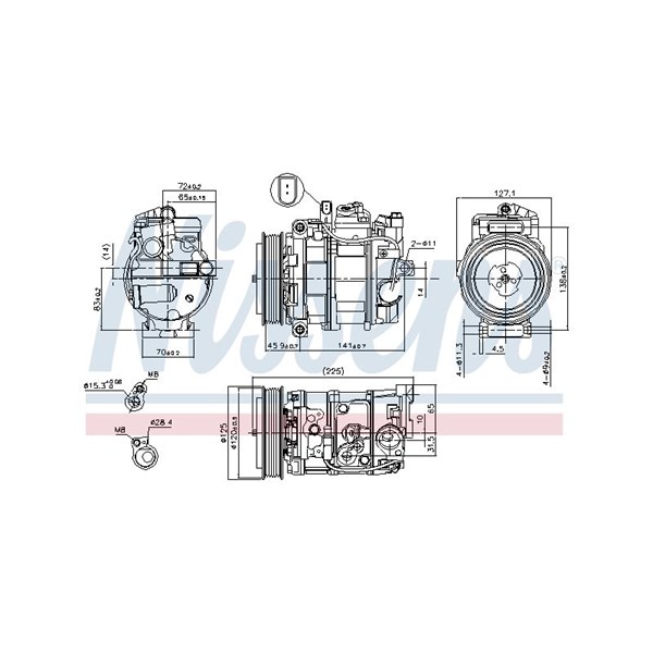 Kompressor, klimatanläggning 12V Nissens 890191 NISSENS