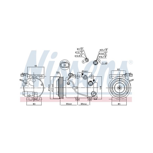 Kompressor, klimatanläggning 12V Nissens 890238 NISSENS