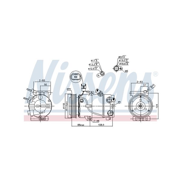 Kompressor, klimatanläggning 12V Nissens 890239 NISSENS