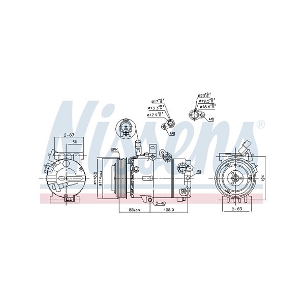 Kompressor, klimatanläggning 12V Nissens 890242 NISSENS
