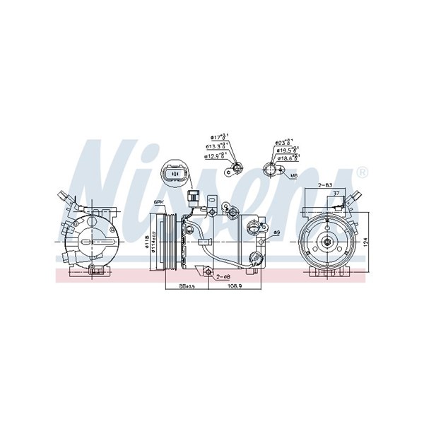 Kompressor, klimatanläggning 12V Nissens 890243 NISSENS