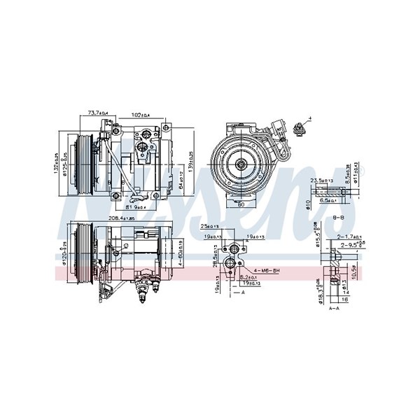 Kompressor, klimatanläggning 12V Nissens 890332 NISSENS