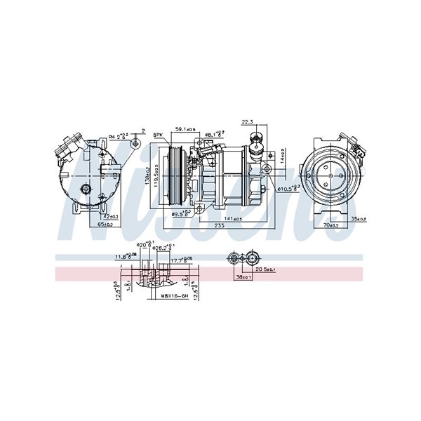 Kompressor, klimatanläggning 12V Nissens 890354 NISSENS