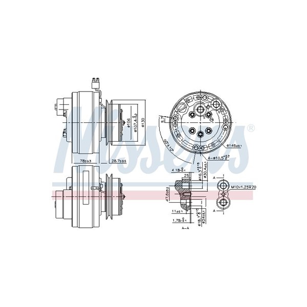 Kompressor, klimatanläggning 12V Nissens 890368 NISSENS