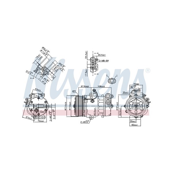 Kompressor, klimatanläggning 12V Nissens 890388 NISSENS