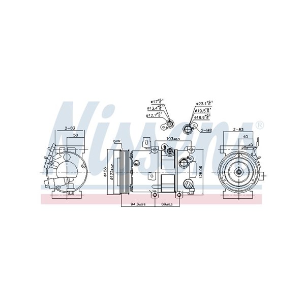 Kompressor, klimatanläggning 12V Nissens 890430 NISSENS