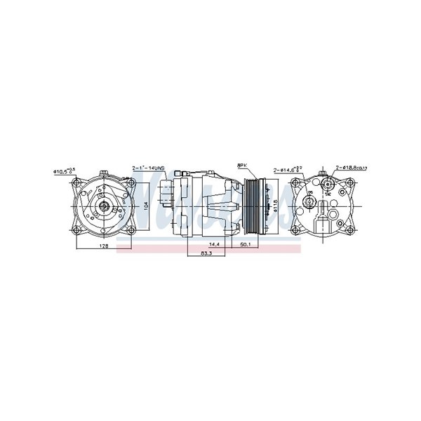 Kompressor, klimatanläggning 12V Nissens 89048 NISSENS