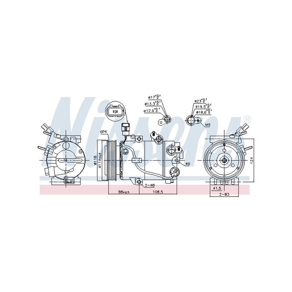 Kompressor, klimatanläggning 12V Nissens 890564 NISSENS