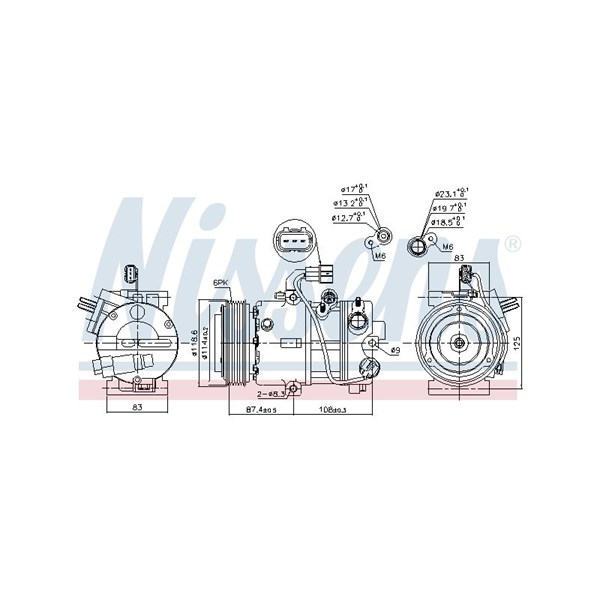 Kompressor, klimatanläggning 12V Nissens 890575 NISSENS