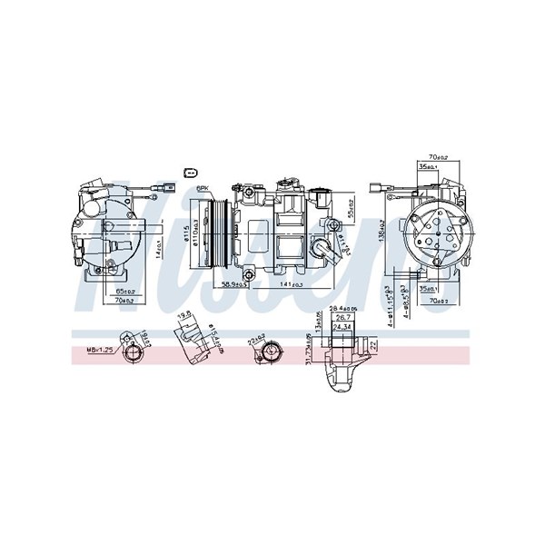 Kompressor, klimatanläggning 12V Nissens 890620 NISSENS