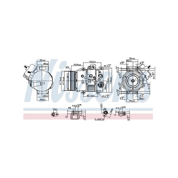 Kompressor, klimatanläggning 12V Nissens 890631 NISSENS