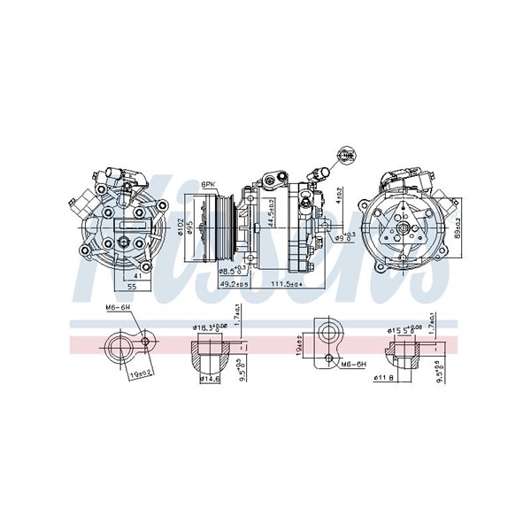 Kompressor, klimatanläggning 12V Nissens 890666 NISSENS Kompressor, klimatanläggning 12V Nissens 890666 NISSENS