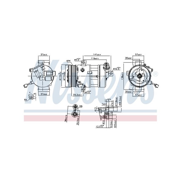 Kompressor, klimatanläggning 12V Nissens 890667 NISSENS