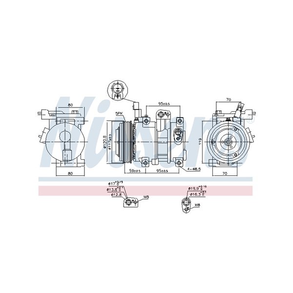 Kompressor, klimatanläggning 12V Nissens 890683 NISSENS