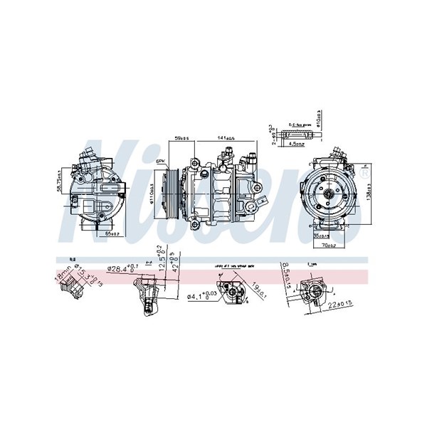 Kompressor, klimatanläggning 12V Nissens 890754 NISSENS
