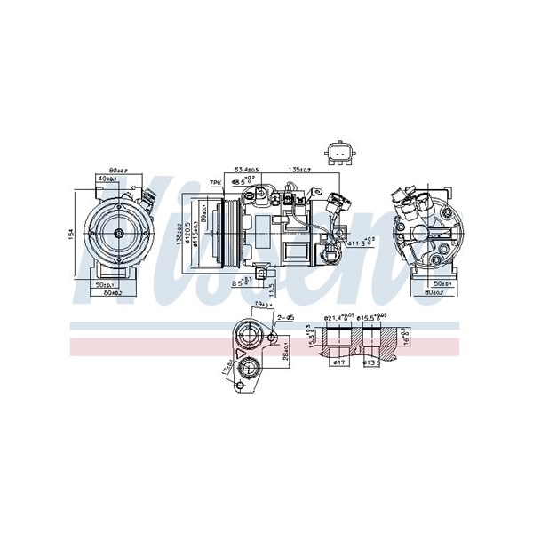 Kompressor, klimatanläggning 12V Nissens 890802 NISSENS