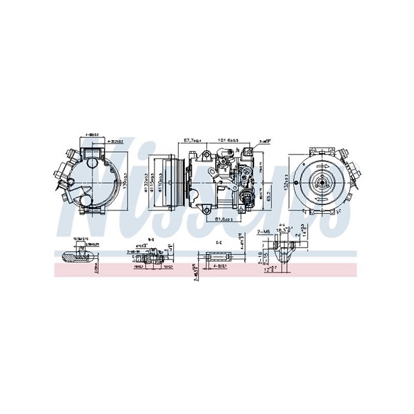 Kompressor, klimatanläggning 12V Nissens 890808 NISSENS