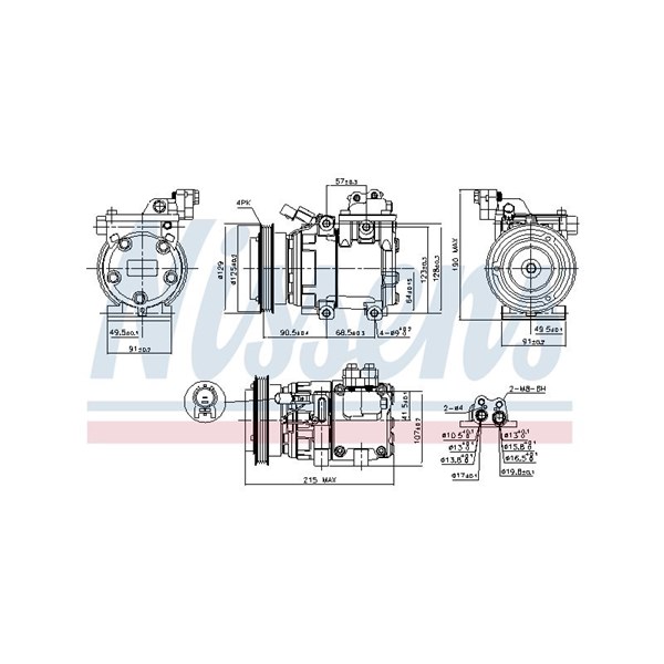Kompressor, klimatanläggning 12V Nissens 89085 NISSENS