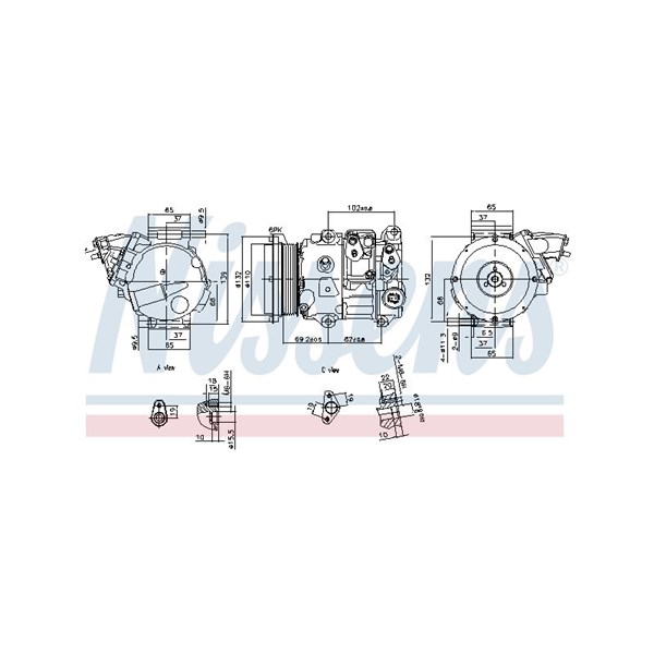 Kompressor, klimatanläggning 12V Nissens 890876 NISSENS