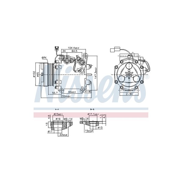 Kompressor, klimatanläggning 12V Nissens 890879 NISSENS