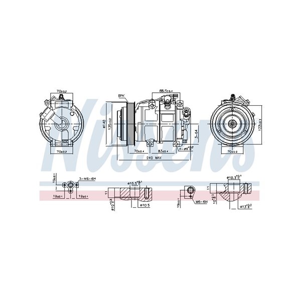 Kompressor, klimatanläggning 12V Nissens 890881 NISSENS