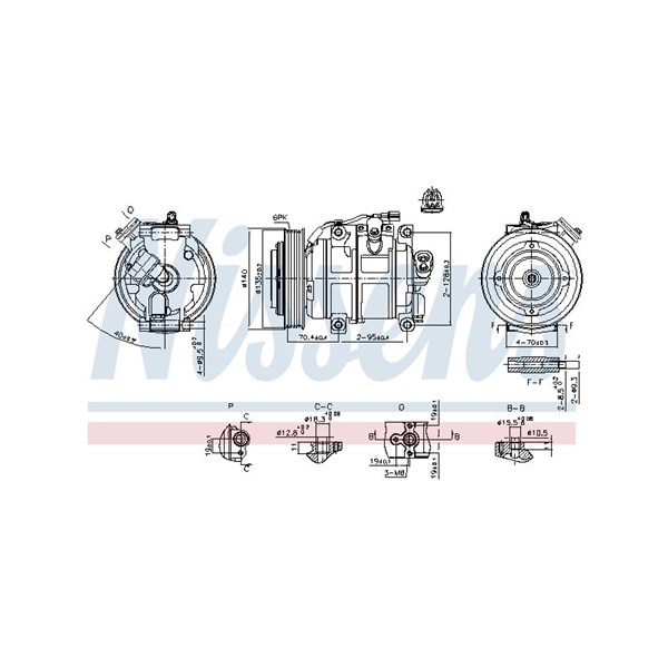 Kompressor, klimatanläggning 12V Nissens 890904 NISSENS