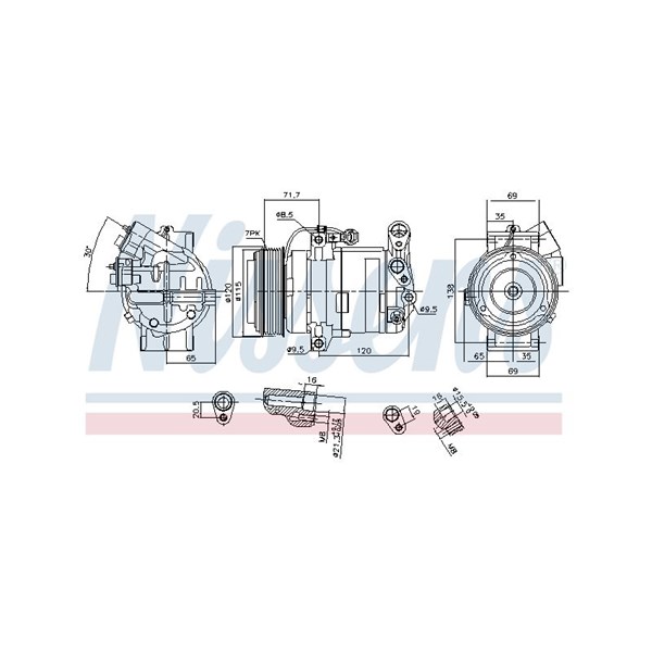Kompressor, klimatanläggning 12V Nissens 890910 NISSENS