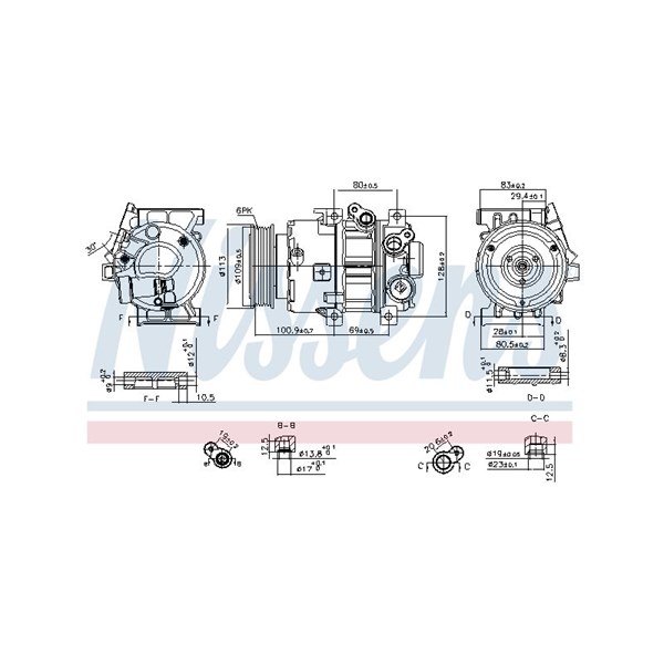 Kompressor, klimatanläggning 12V Nissens 890916 NISSENS
