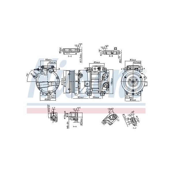 Kompressor, klimatanläggning 12V Nissens 890917 NISSENS