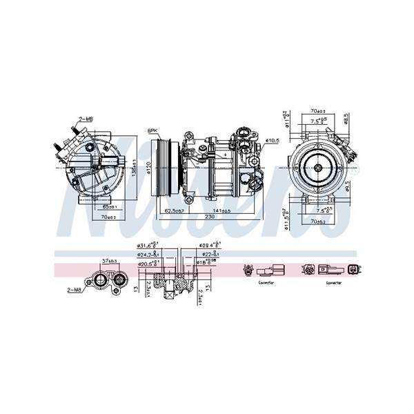 Kompressor, klimatanläggning 12V Nissens 891004 NISSENS