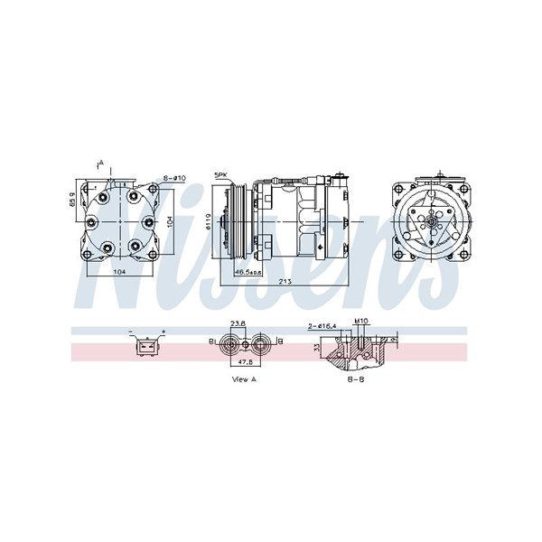 Kompressor, klimatanläggning 12V Nissens 891039 NISSENS